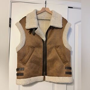 Brown Shearling Vest